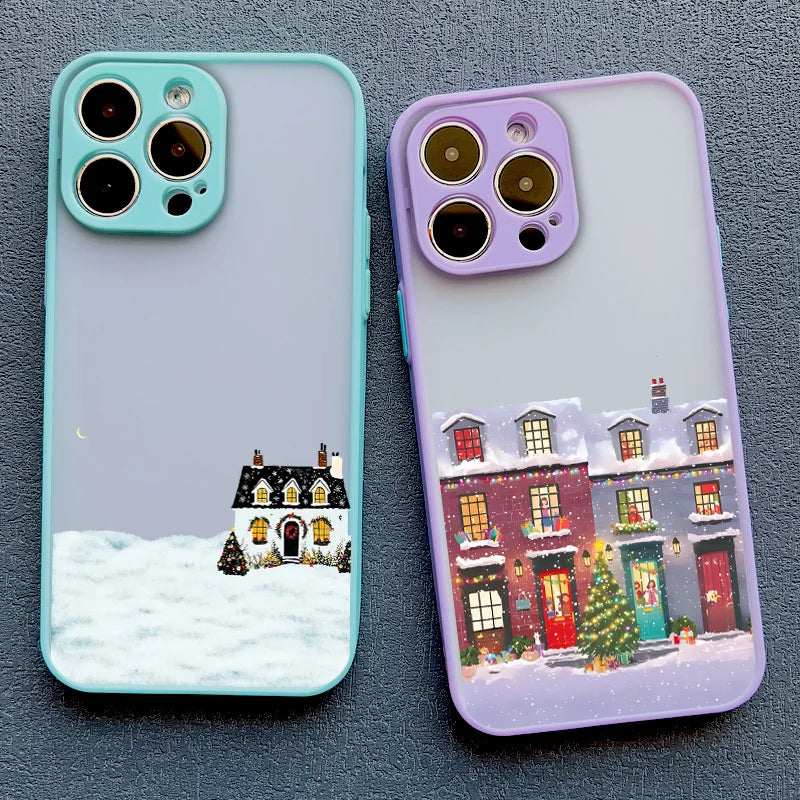 Rural Snow Scenery Phone Case for iPhone 16 15 14 13 12 11 Pro Max