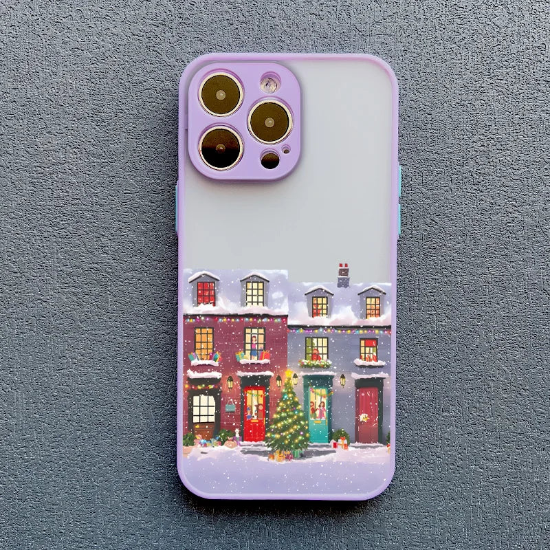Rural Snow Scenery Phone Case for iPhone 16 15 14 13 12 11 Pro Max