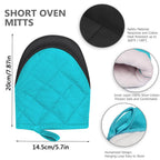Short Oven Mitts – Heat Resistant Non-Slip Kitchen Gloves (1 Pair)