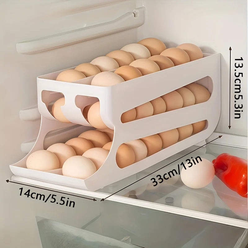 30 Egg Rolling Storage Box 3 Tier Fridge Rack
