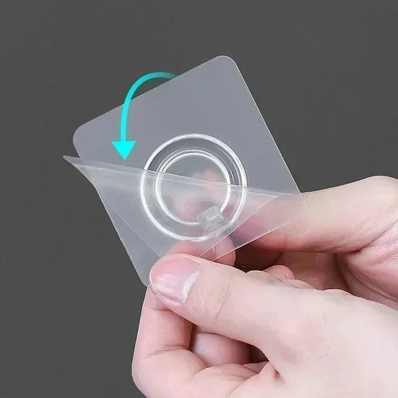 Self-Adhesive Transparent Wall Hooks Heavy Duty Sticky Hooks Set