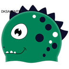 Dinosaur Silicone Swimming Cap Waterproof Long Hair Swim Hat