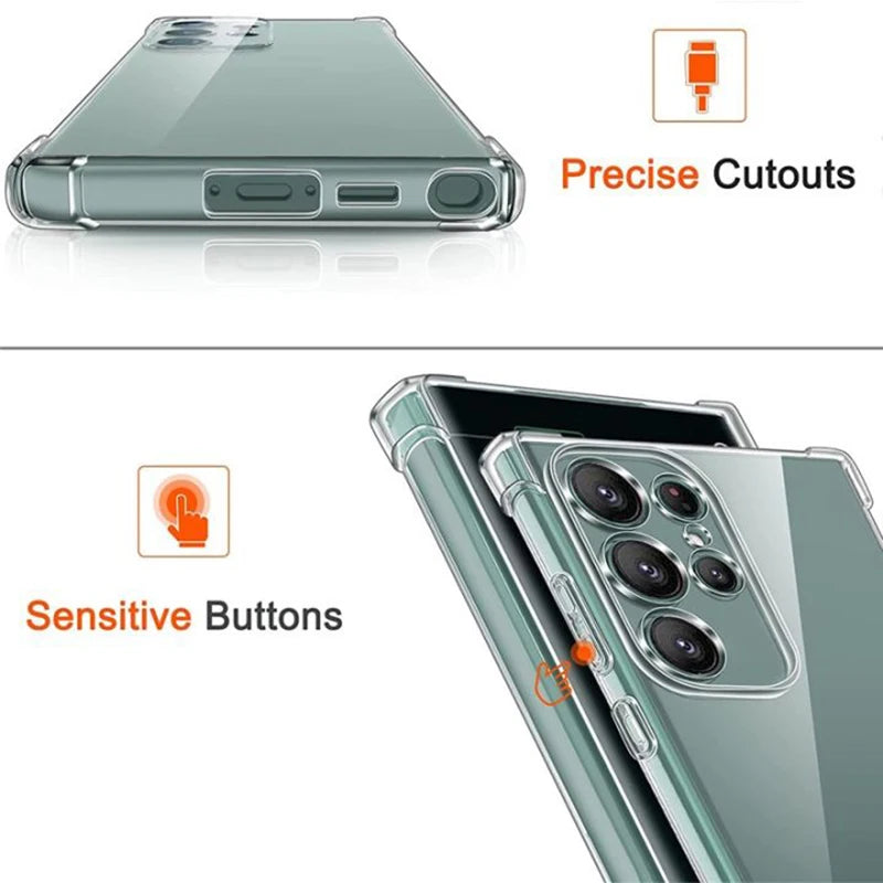Clear Shockproof Case for Samsung Galaxy S21 S22 S23 S24 S25