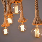 Industrial Hemp Rope Pendant Light E27 Vintage Chandelier
