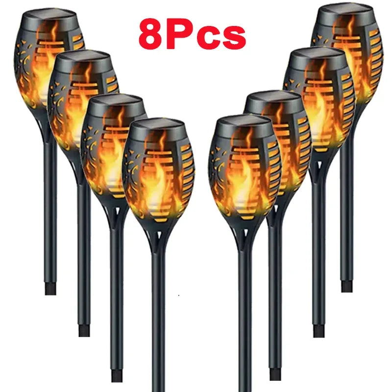 Solar Flame Torch Lights Waterproof Garden Décor