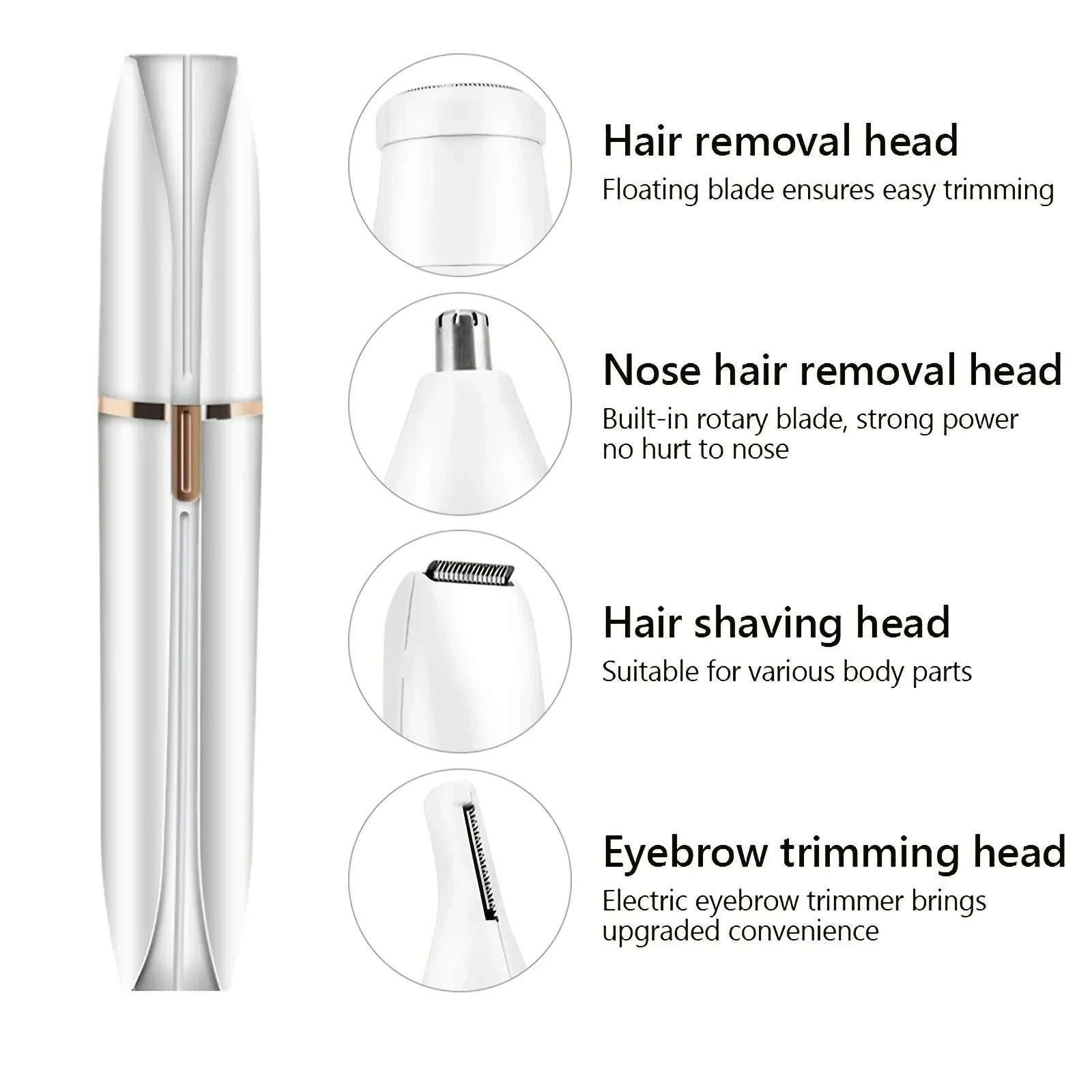4 in 1 Electric Razor Women Shaver Epilator Nose Facial Bikini Trimmer