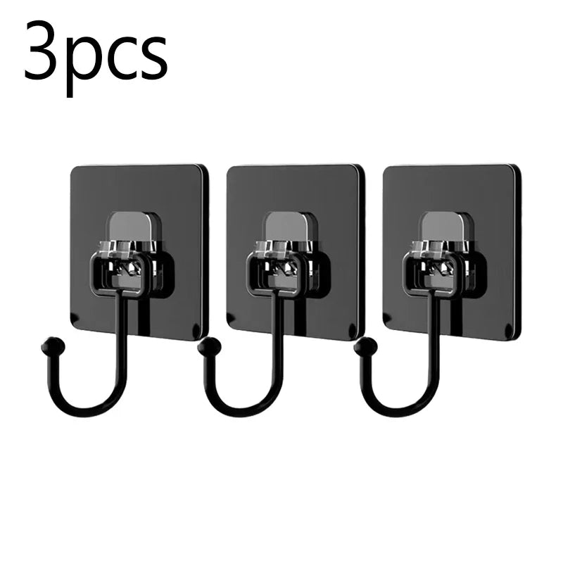 Rotating Self-Adhesive Hooks Waterproof Wall Storage Hook Set