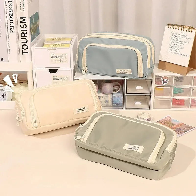 Large Capacity Pencil Case Stationery & Cosmetics Storage Bag