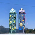 750ml Dinosaur Kids Water Bottle Leakproof Straw Cup