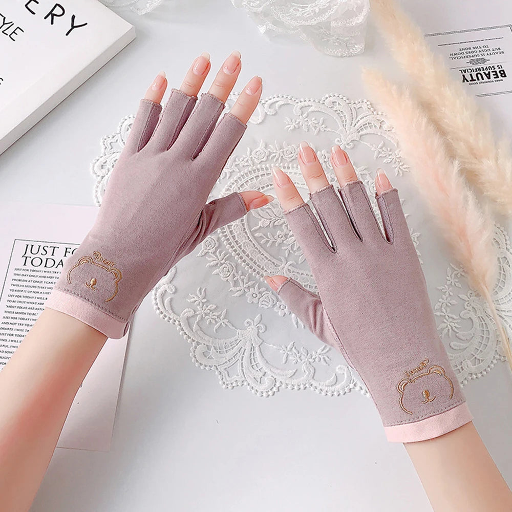 Anti UV Nail Gloves Fingerless UV Protection Gloves for Nail Art