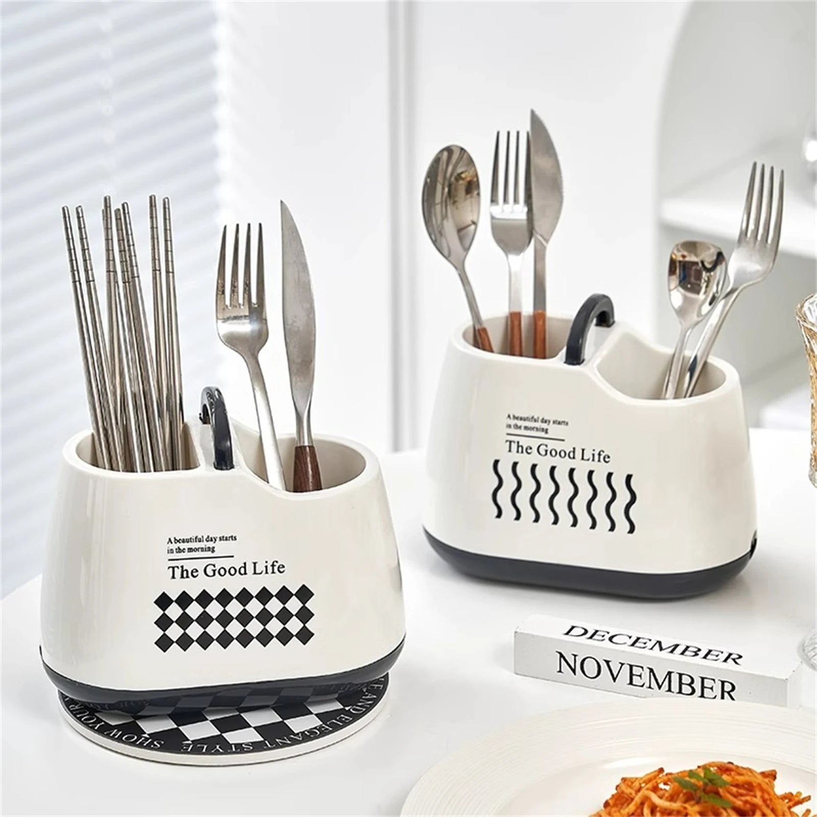 Kitchen Utensil Holder Plastic Cutlery Rack Secondary image
