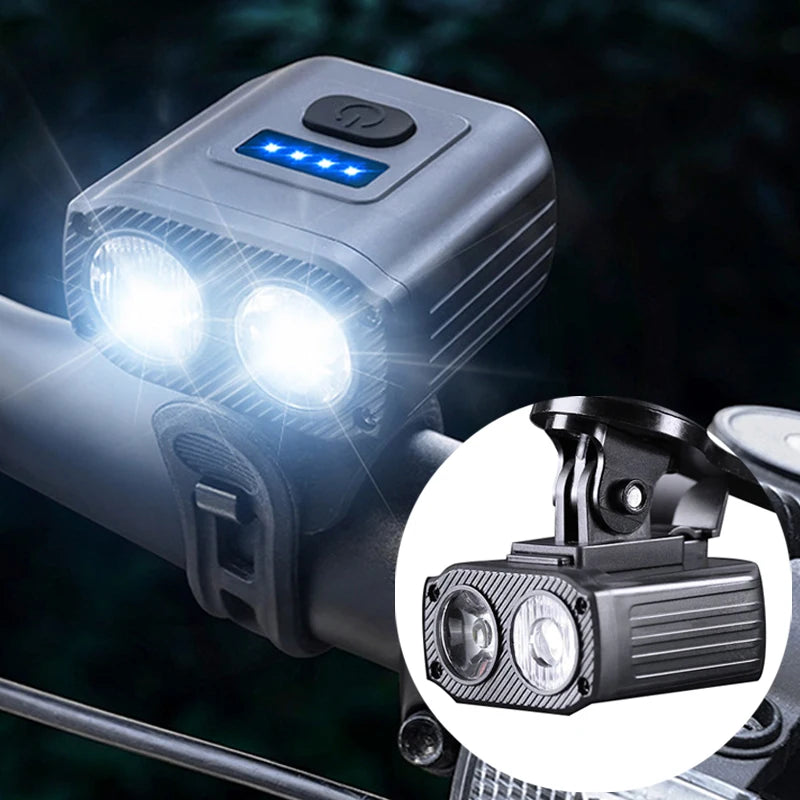 2024 USB Rechargeable Bike Headlight for Night Cycling