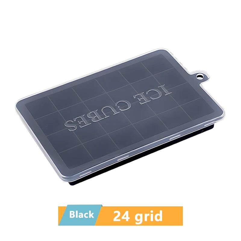 Large Silicone Ice Cube Tray Jumbo Square Ice Maker Mold (4–24 Grid)