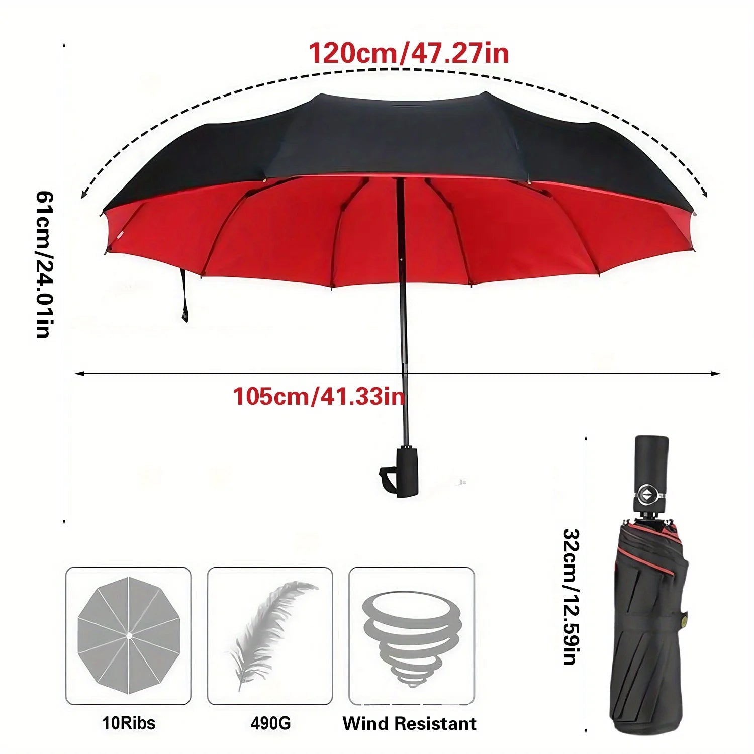 Buy Windproof Double Layer Automatic Umbrella UV Protection Secondary image