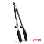 LMETJMA Silicone Kitchen Tongs Non-Stick BBQ, Steak & Pasta Serving Tool