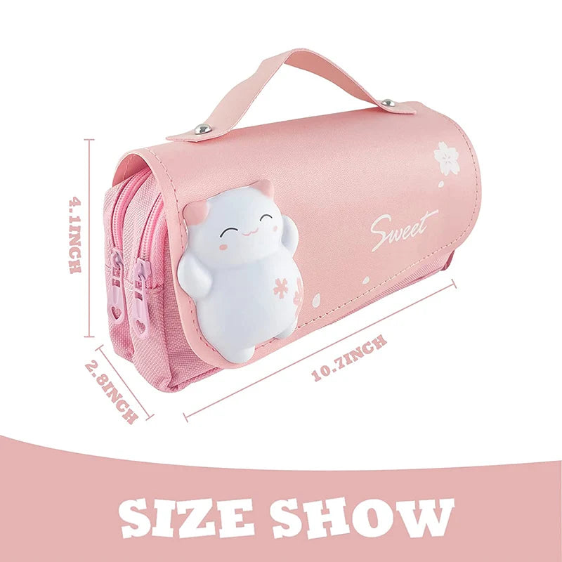 3D Kawaii Pencil Case Cute Waterproof Decompression Pen Pouch