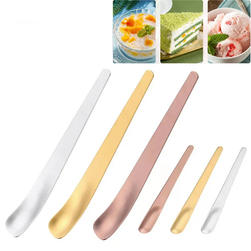 Flat Stainless Steel Coffee Spoon Set Tea Stirrer Dessert Spoons Secondary image