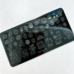 MouTeen263 Nail Stamping Plate Cursive Letter Nail Art Template