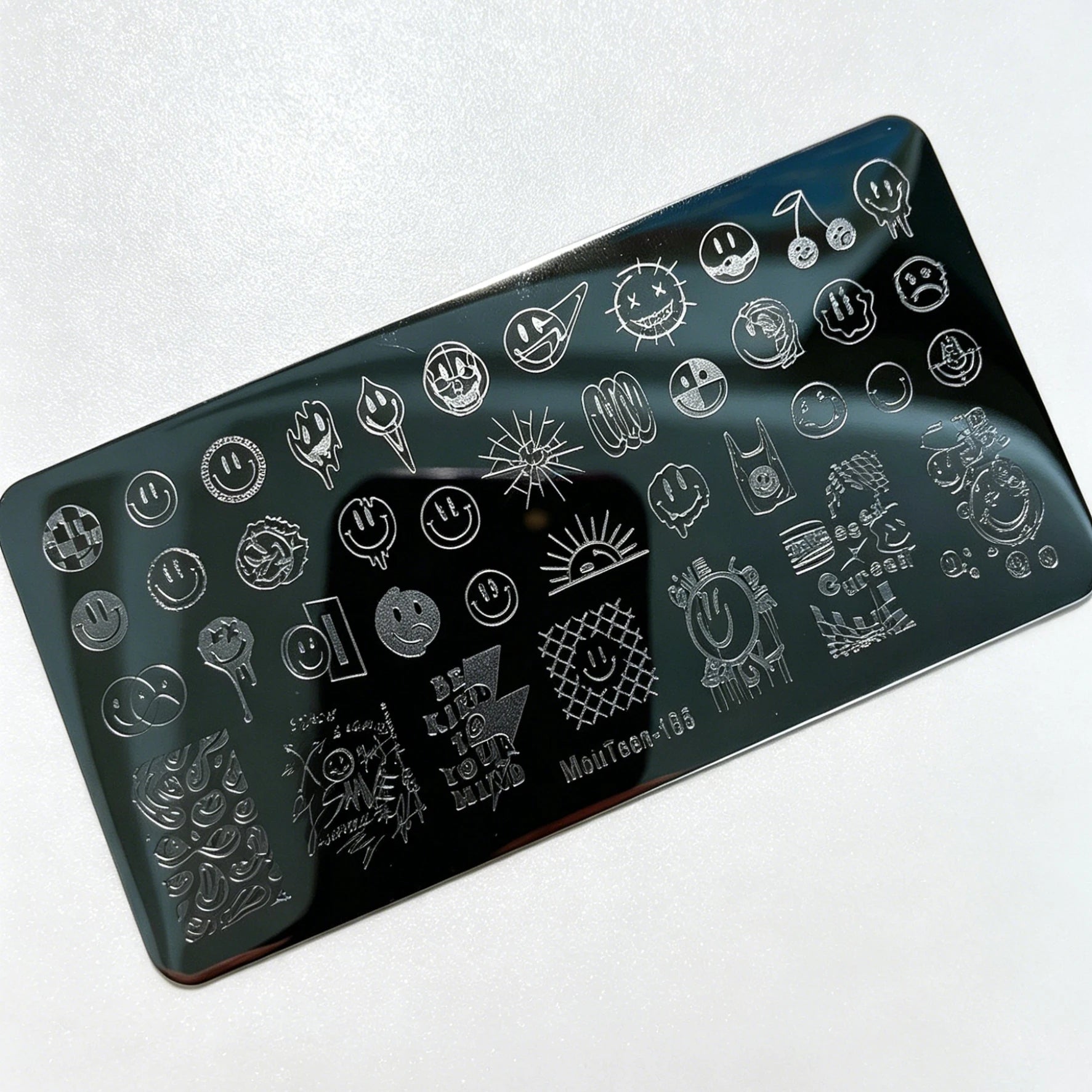 MouTeen263 Nail Stamping Plate Cursive Letter Nail Art Template