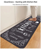 VIKAMA Kitchen Floor Mat UK Absorbent Non-Slip Waterproof Rug