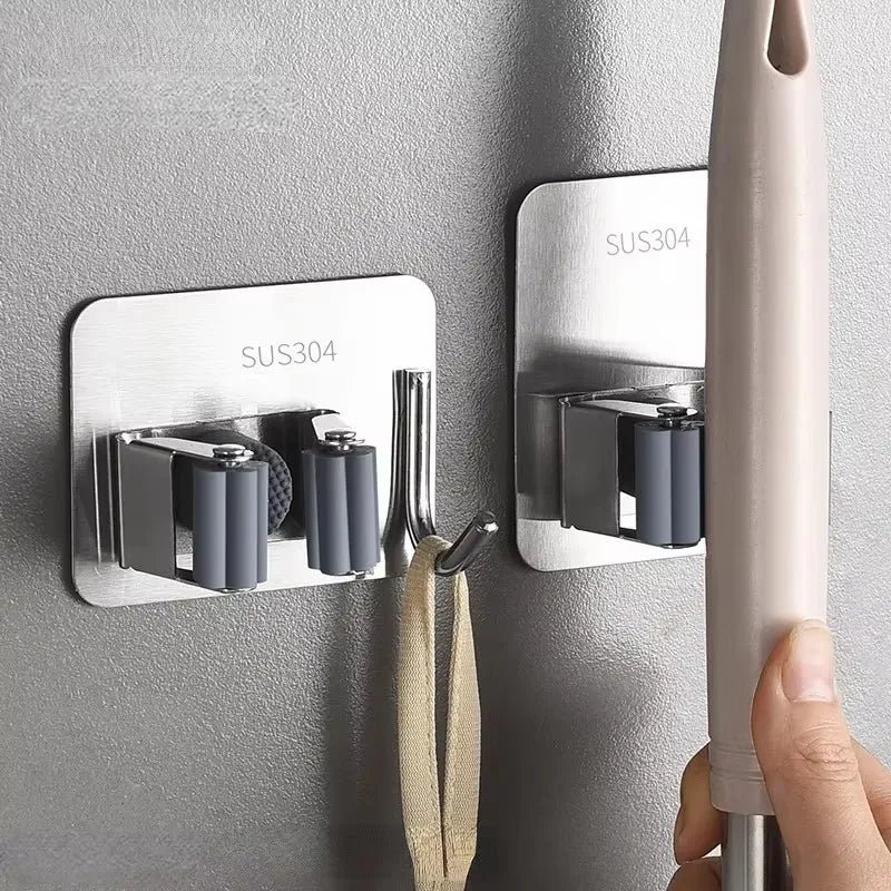 Mop Clip Holder Stainless Steel Organizer