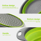Silicone Folding Drain Basket Vegetable & Fruit Washing Strainer Kitchen Tool