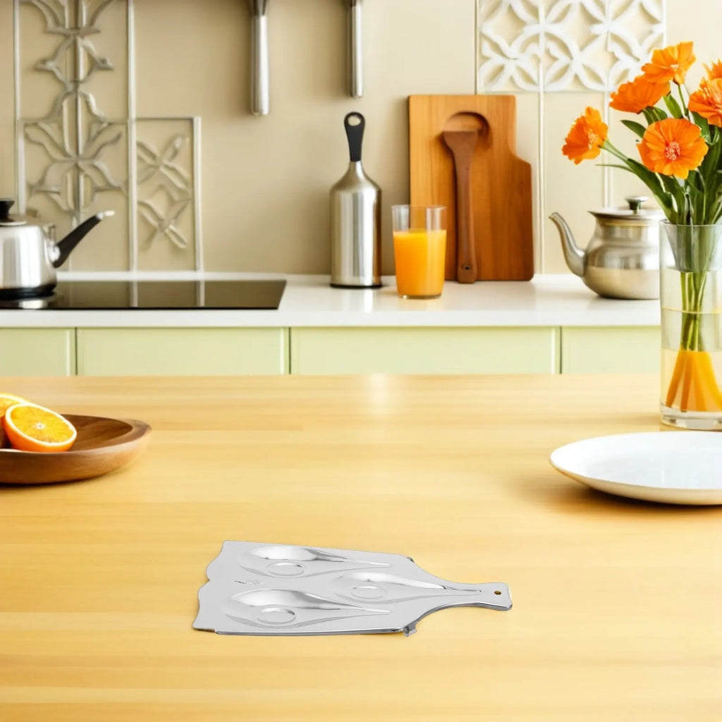 Stainless Steel Spoon Rest 3-Slot Utensil Holder