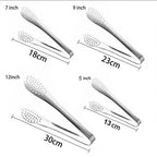 Kitchen Food Tongs Stainless Steel – Heat Resistant BBQ & Salad Serving Clip