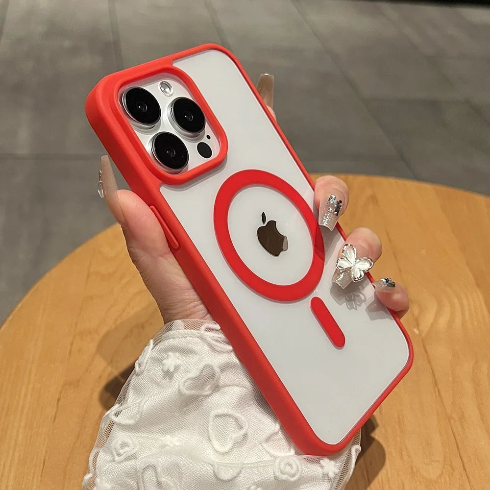 Natural Titanium MagSafe Case for iPhone 11 12 13 14 15 16 Pro Max