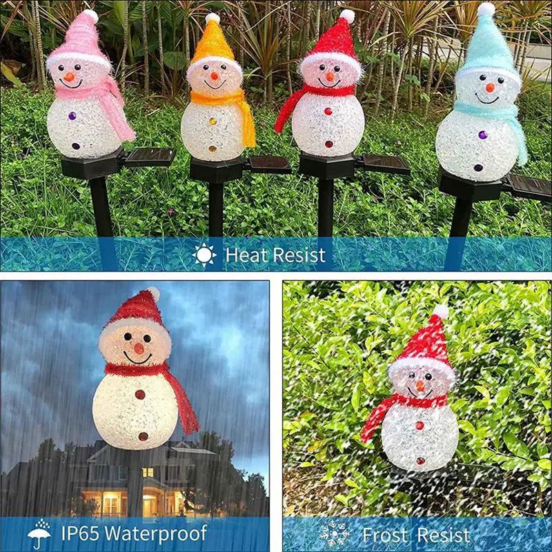 Solar Snowman Garden Light Christmas Décor