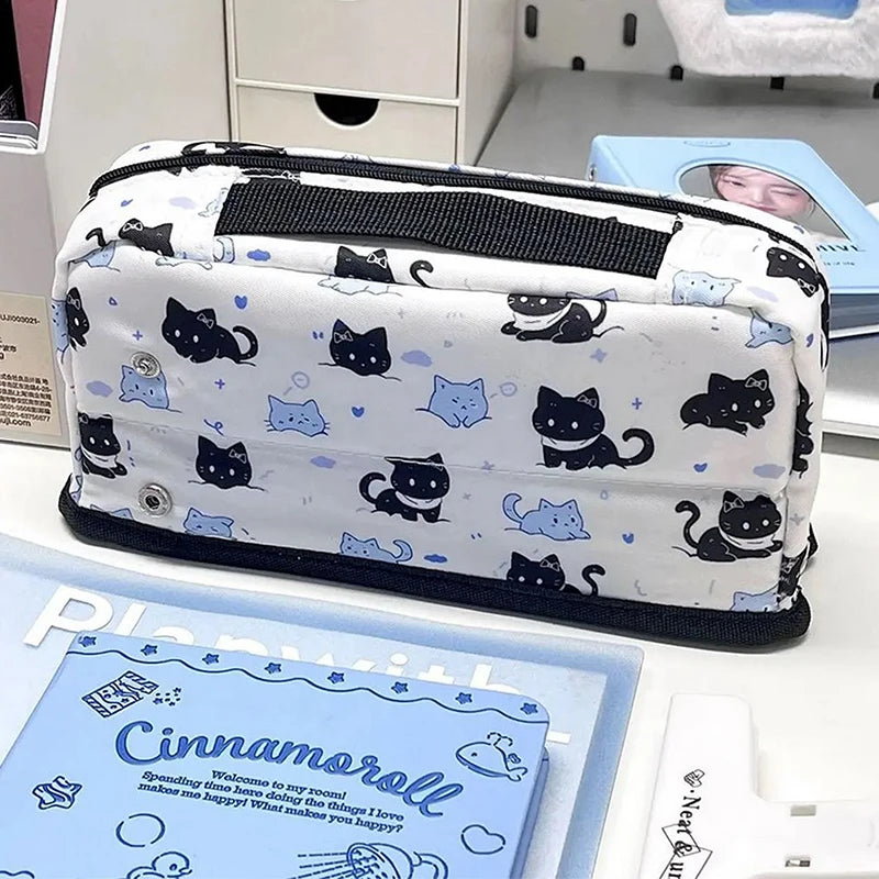 Multi-Layer Pen Bag Foldable Drawstring Pencil Case Organizer Main image