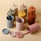 Baby Silicone Straw Cup BPA Free Toddler Water Bottle