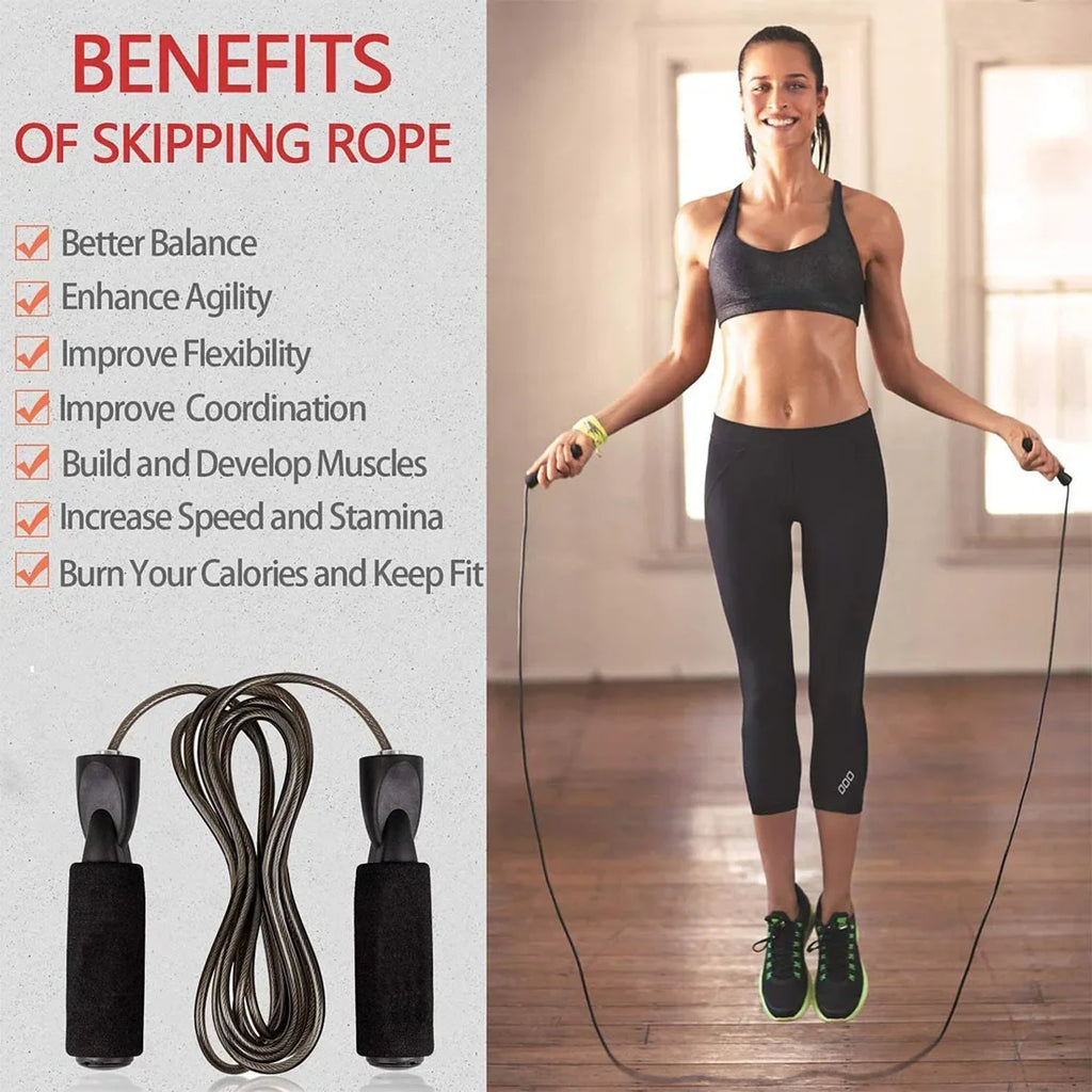 Steel Wire Jump Rope Adjustable Speed Skipping Rope Fitness Workout