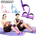 Pedal Resistance Bands 4 Tube Fitness Tensioner for Home Workout