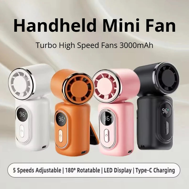 Mini Portable Fan UK 3000mAh 5-Speed USB Rechargeable Fan
