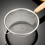 Mesh Strainer with Wooden Handle Fine Sieve