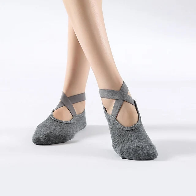 Women Non Slip Yoga Grip Socks Pilates Ballet Dance Cotton Sport