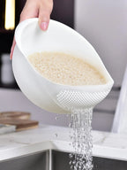Colander Rice Bowl Drain Basket – Fruit Washing & Kitchen Strainer Organizer