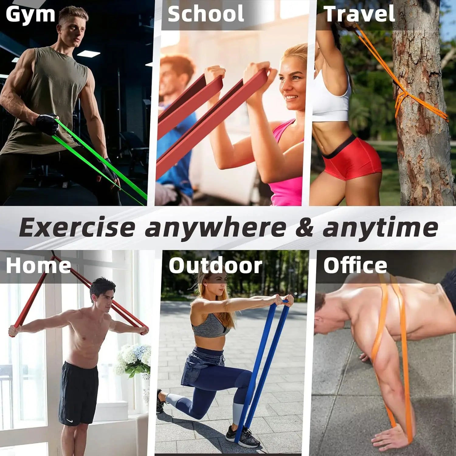 20-230lbs Heavy Duty Resistance Bands for Strength Training Home Gym Workout Set
