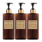 Shower Soap Dispenser Set Refillable Shampoo, Conditioner & Soap Bottles