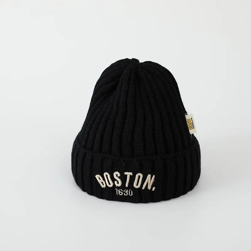Boston Baby Beanie Hat Warm Knitted Winter Cap for Kids