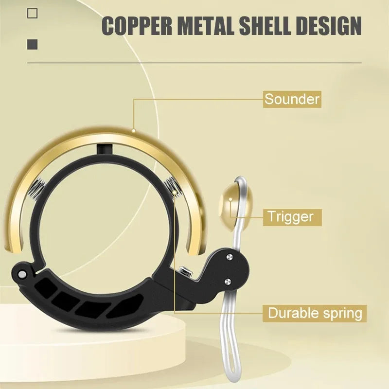 Vintage Copper Bicycle Bell Retro Loud Bike Bell for MTB & Road Bikes Secondary image