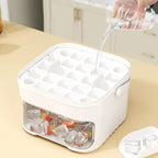 50 Cube Ice Maker UK Easy Press Ice Tray With Lid Refrigerator Ice Box