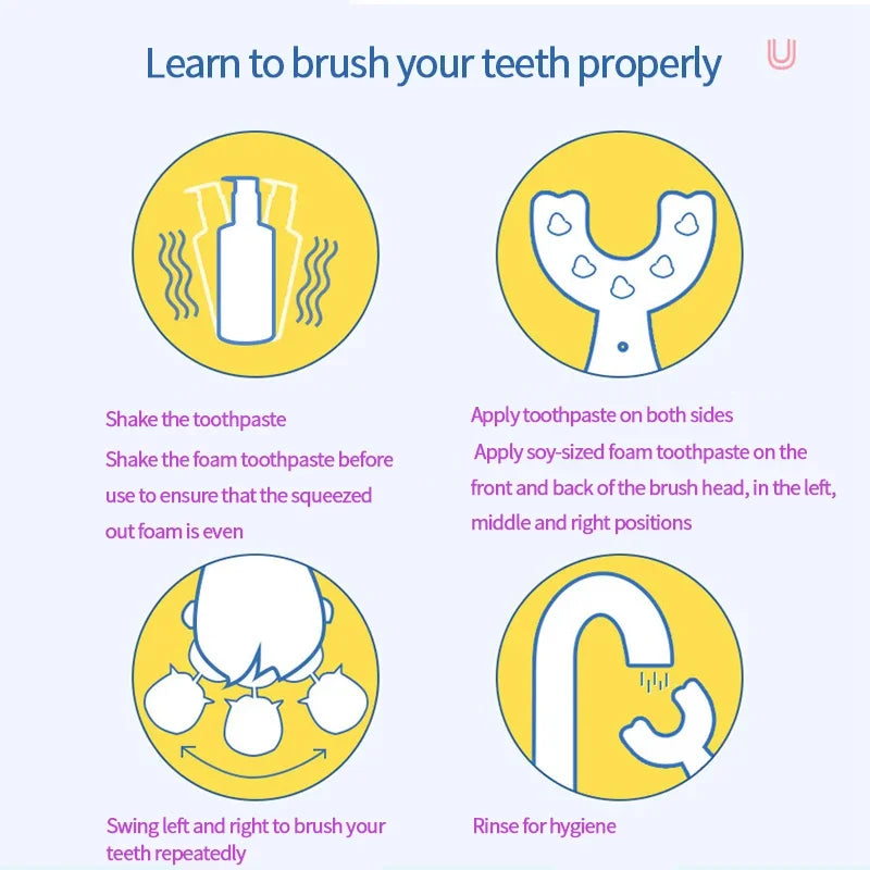 Baby 360° U Shape Toothbrush Soft Silicone Kids Teeth Brush