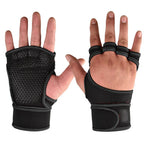 Workout Gloves Half Finger Wrist Wrap Gym Weight Lifting Cycling