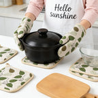 Thickened Cotton Oven Mitts – Heat Resistant Baking Gloves (1 Pair)