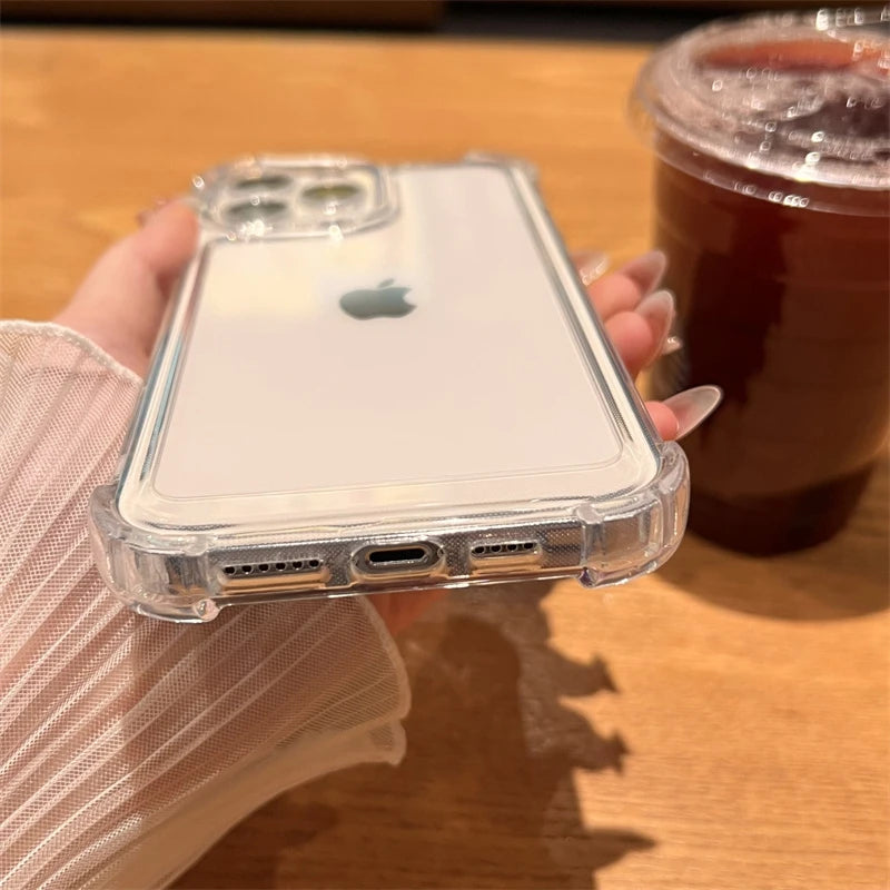 Luxury Clear Shockproof Case for iPhone 17 16 15 14 13 12 11 Pro Max