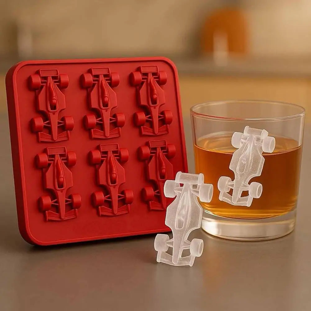 Formula Racing Car Ice Mold 3D Silicone Ice Cube Tray for Drinks & Jelly
