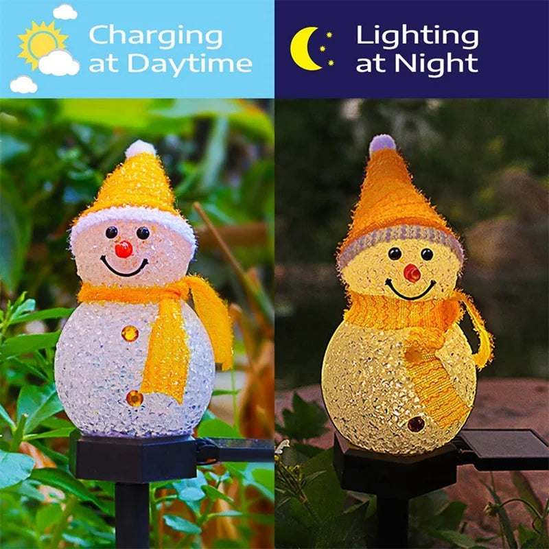 Solar Snowman Garden Light Christmas Décor