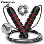 Ball Bearing Speed Jump Rope Foam Handle Tangle-Free Fitness